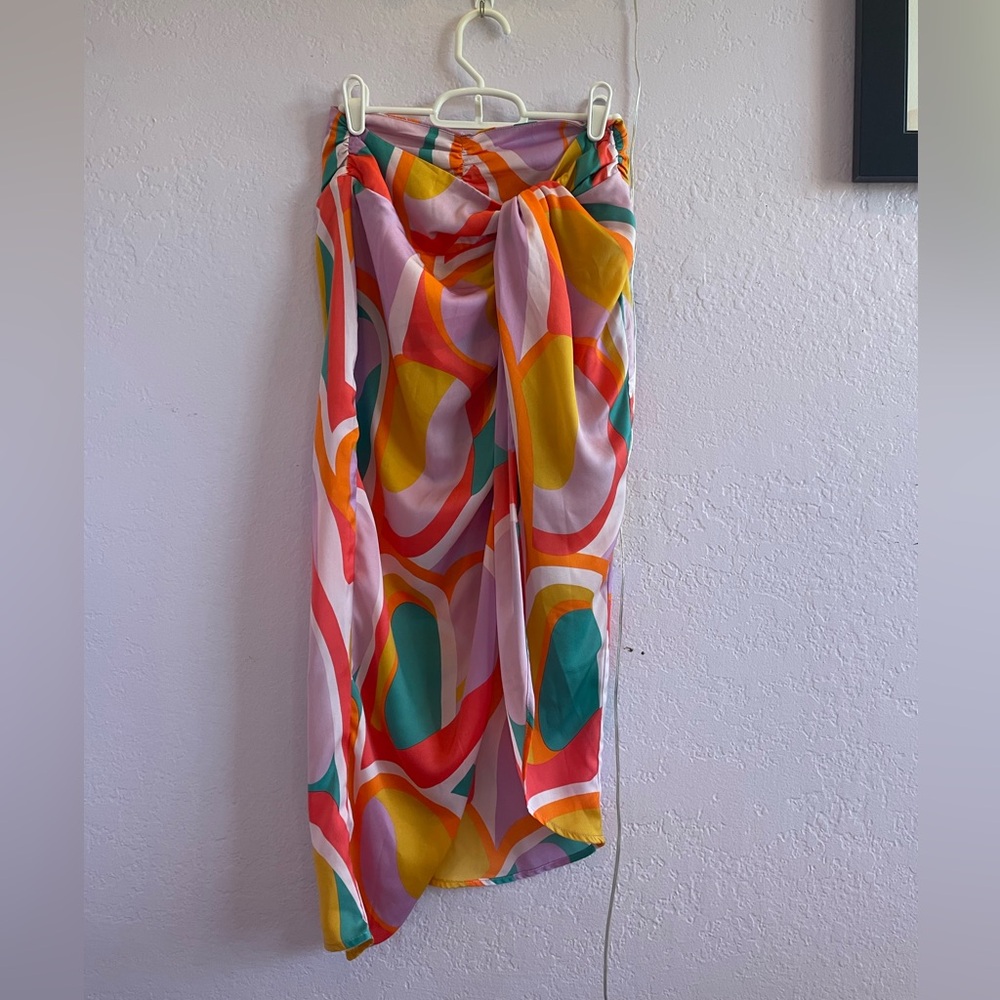 Vici Darla Wrap Midi Skirt-Skies are Blue - Picture 2 of 6